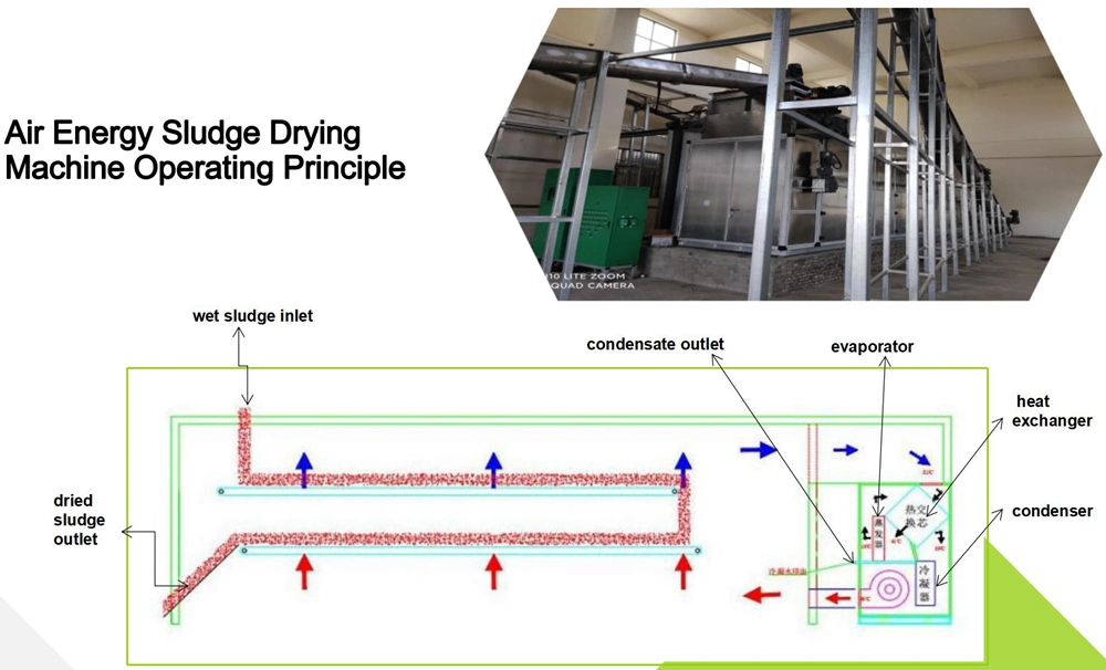 Low Temperature Dehydration and Dehumidification Heat Pump Sludge Dryer