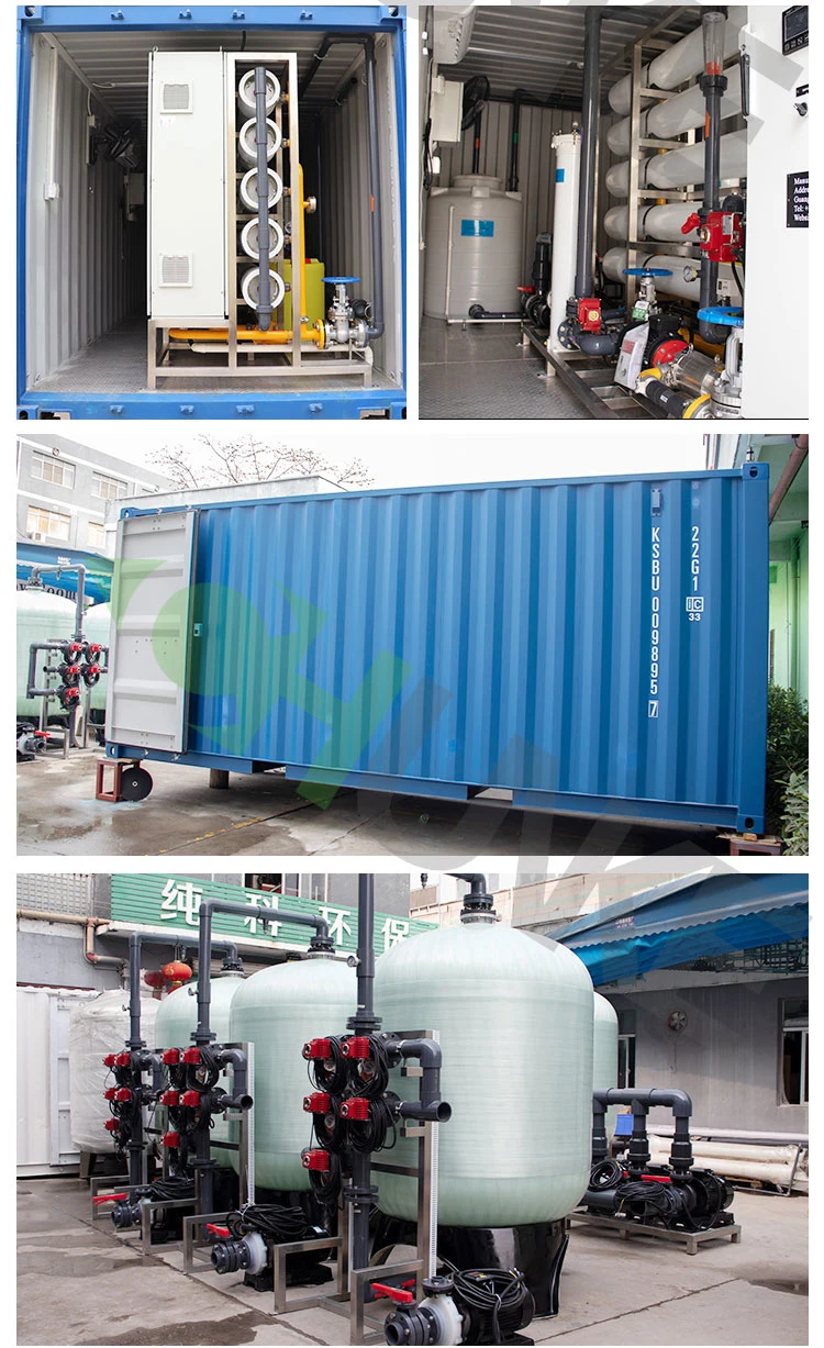 High Salinity Desalination Sea Water Desalination Plant, Seawater Treatment Equipment with Container