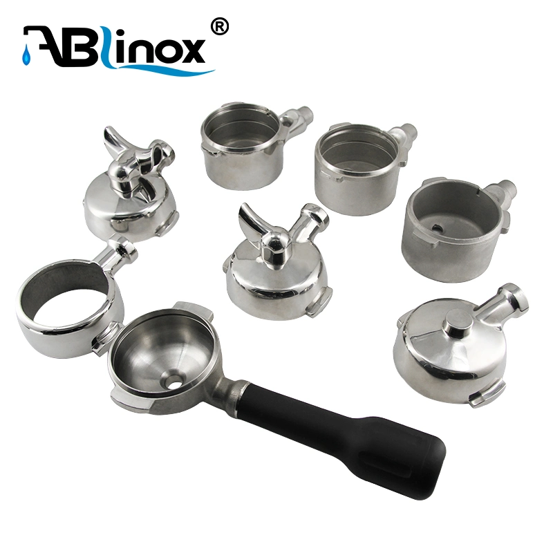 Factory Coffee Machinery Part Bottomless Group Handle Filter Stainless Steel Investmeng Casting CNC Machine Washing Spare Parts Kitchen Hardware Accessories