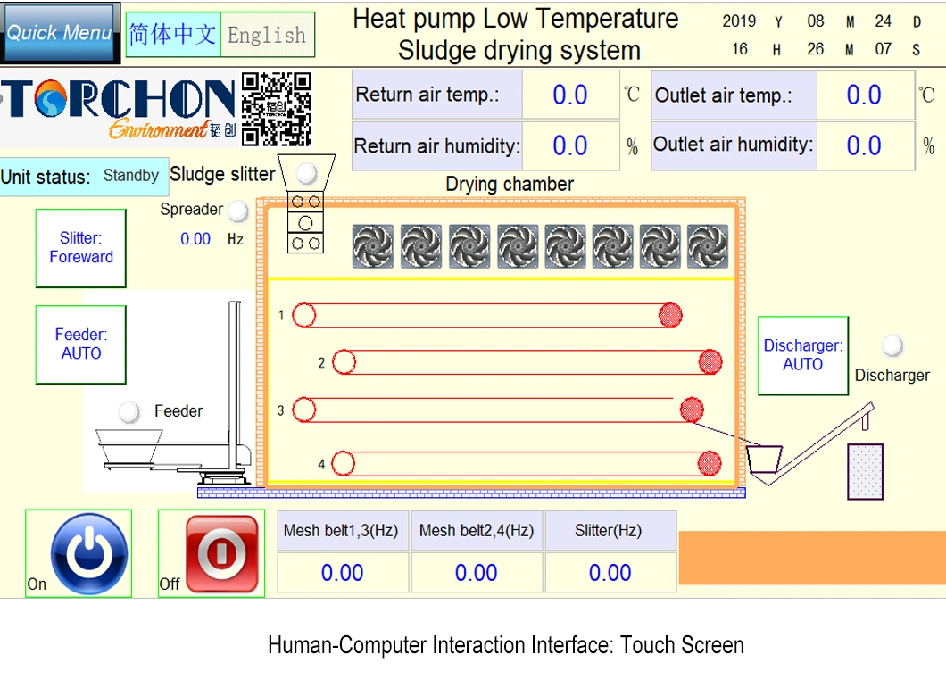 Heat Pump Low Temperature Belt Type Sludge Dryer Sludge Drying Line