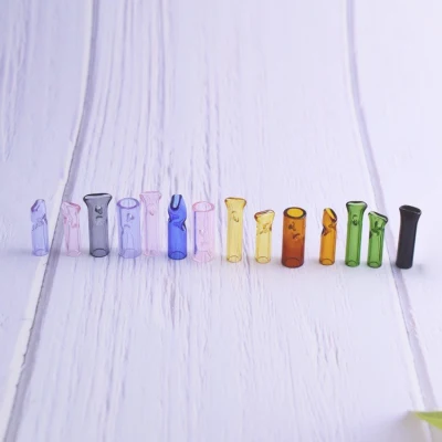 Reusable Cigarette Filter Holders Diamond Decoration Thick Glass One Hitter Pipe Smoking Accessories Smoking Pipe